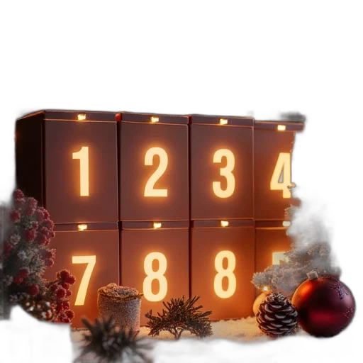 3d render, christmas, advent, countdown transparent PNG cut-out