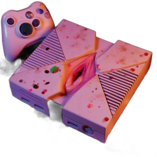 weapon, 3d render, vaporwave, concept art transparent PNG cut-out