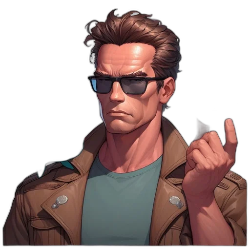 jacket, face, weapon, pixel art transparent PNG cut-out