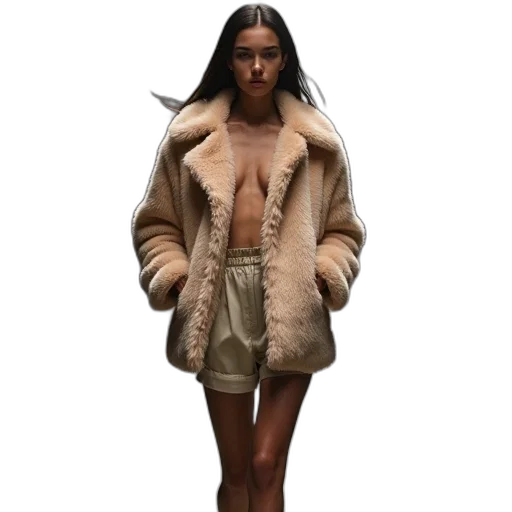 jacket, dress, earth tones, model transparent PNG cut-out