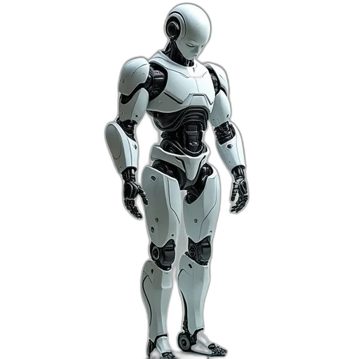 robot, 3d render, concept art, cyberpunk transparent PNG cut-out