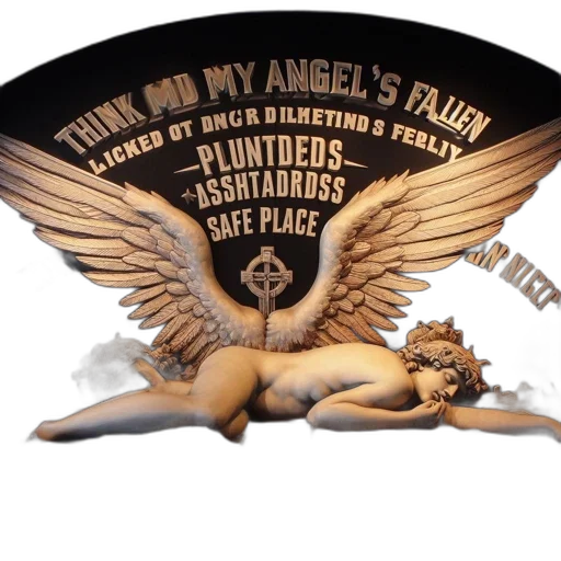 intricately, carved, fallen, angel transparent PNG cut-out