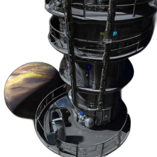 building, concept art, 3d render, outer space transparent PNG cut-out