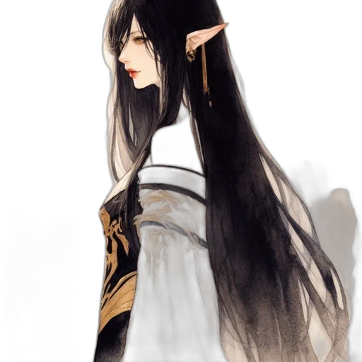 hair, staff, dragon, mask transparent PNG cut-out
