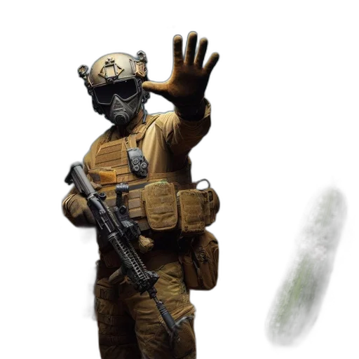 robot, mask, weapon, creature transparent PNG cut-out