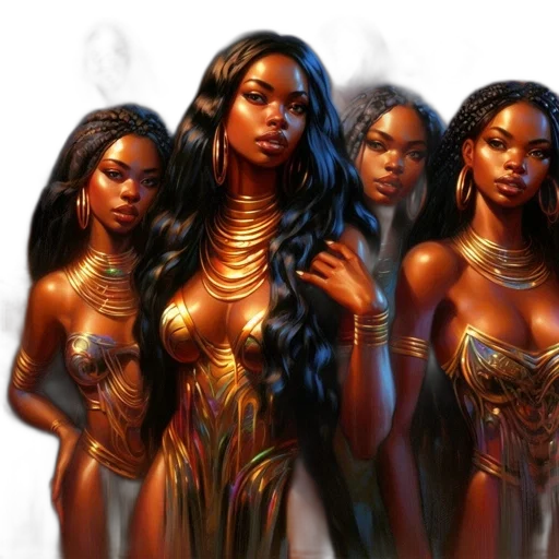 concept art, fantasy art, comic book art, golden transparent PNG cut-out