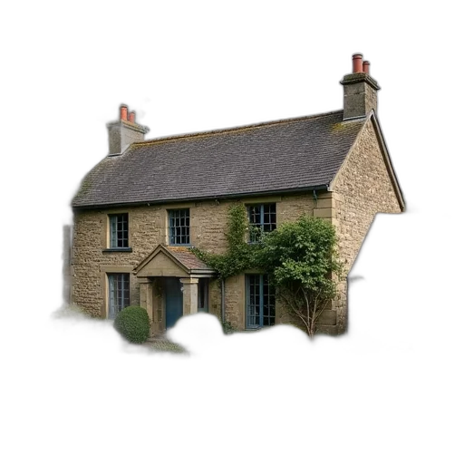 building, 3d render, photorealistic, cottage transparent PNG cut-out