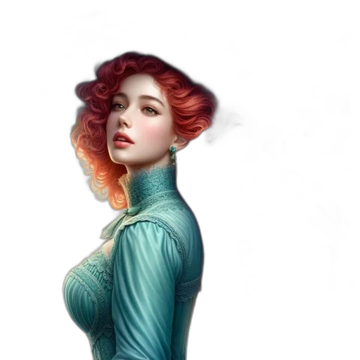 dress, crown, face, staff transparent PNG cut-out