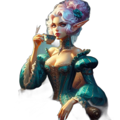 dress, staff, crown, jewelry transparent PNG cut-out
