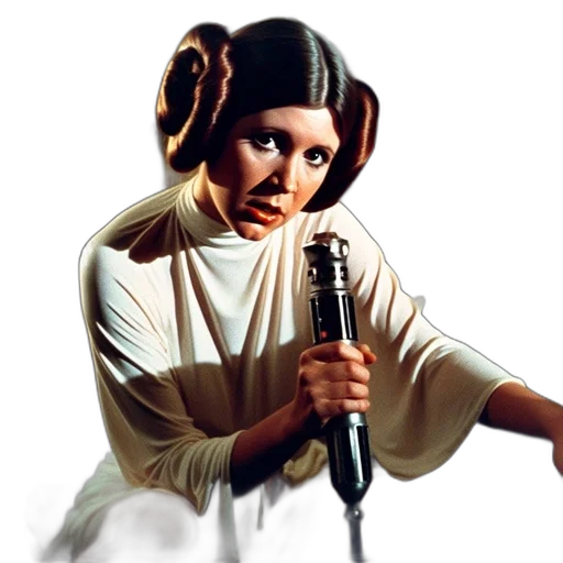 staff, woman, princess, leia-inspired transparent PNG cut-out