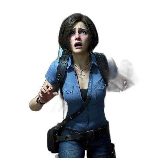 jacket, staff, weapon, face transparent PNG cut-out