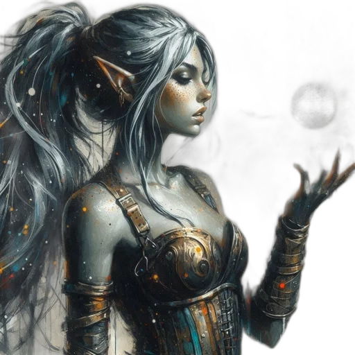 fantasy art, concept art, comic book art, photorealistic transparent PNG cut-out