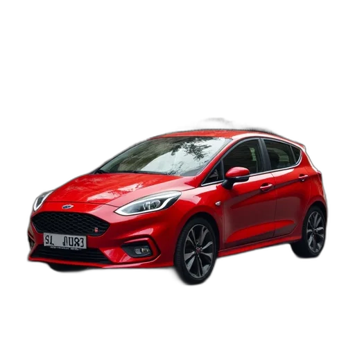 car, 3d render, red, compact transparent PNG cut-out