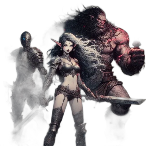 fantasy art, concept art, comic book art, pixel art transparent PNG cut-out