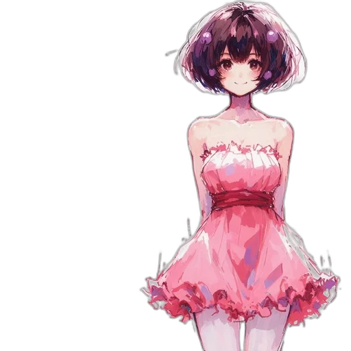 dress, flower, crown, creature transparent PNG cut-out
