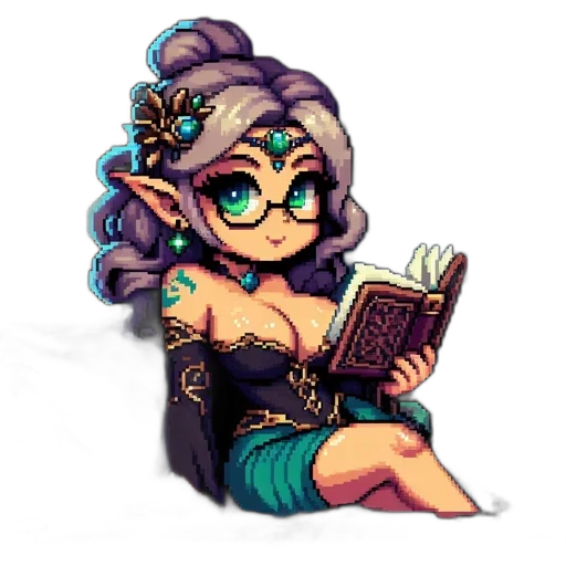 staff, crown, pixel art, fantasy art transparent PNG cut-out