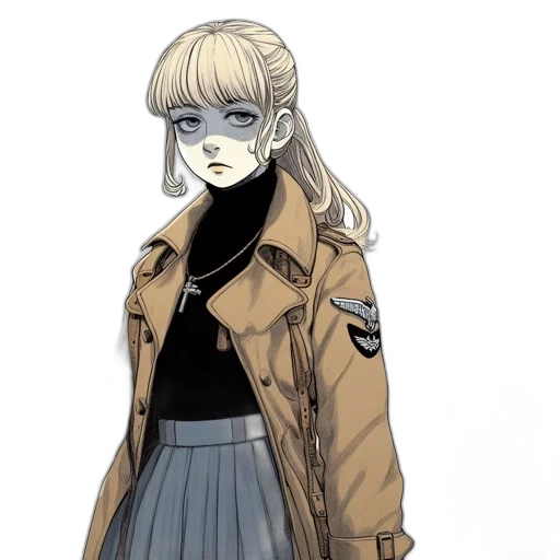 jacket, staff, face, concept art transparent PNG cut-out