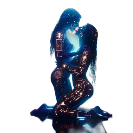 robot, cyberpunk, concept art, pixel art transparent PNG cut-out