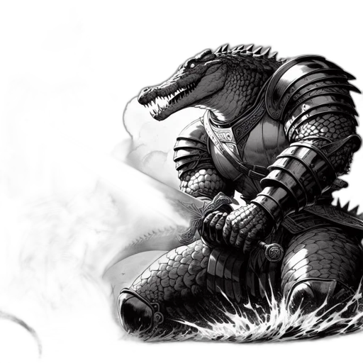 dragon, creature, animal, sword transparent PNG cut-out