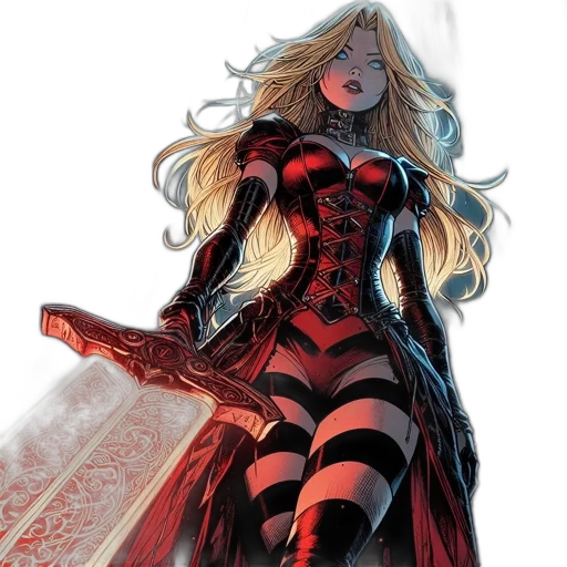 comic book art, concept art, fantasy art, red transparent PNG cut-out