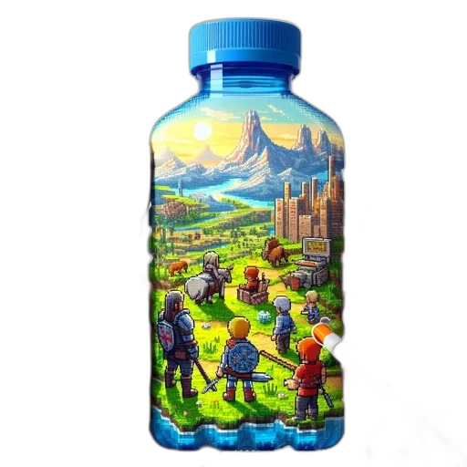 bottle, dress, pixel art, concept art transparent PNG cut-out