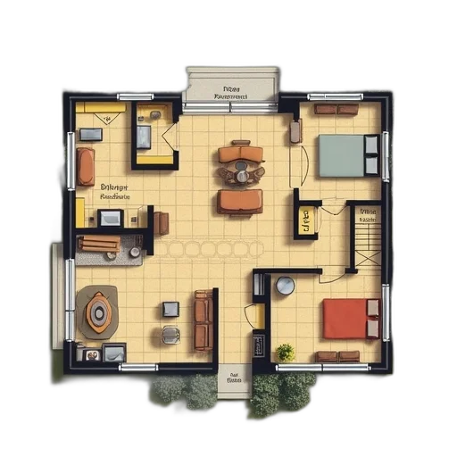 building, 3d render, concept art, pixel art transparent PNG cut-out