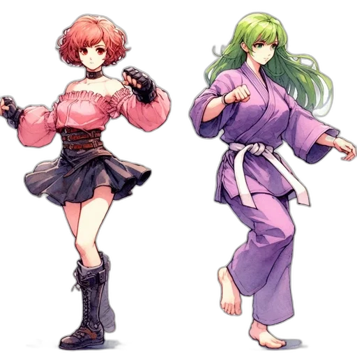 concept art, pixel art, anime, watercolor transparent PNG cut-out