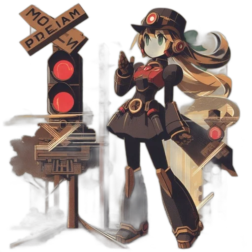 staff, robot, weapon, hat transparent PNG cut-out