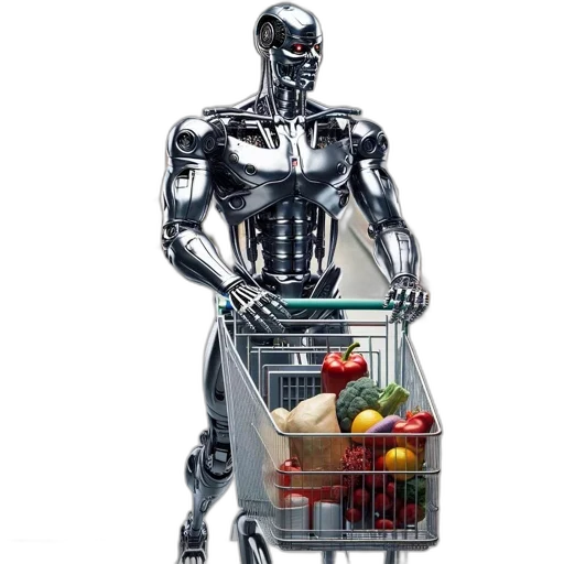 robot, food, cyberpunk, concept art transparent PNG cut-out