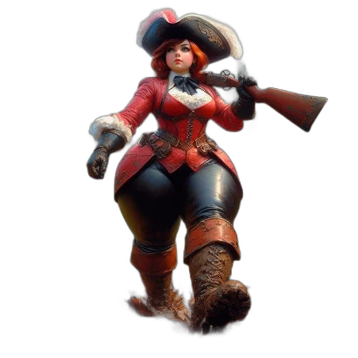 weapon, staff, hat, jacket transparent PNG cut-out