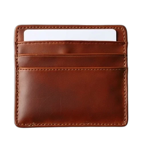 brown, leather, wallet, visible transparent PNG cut-out