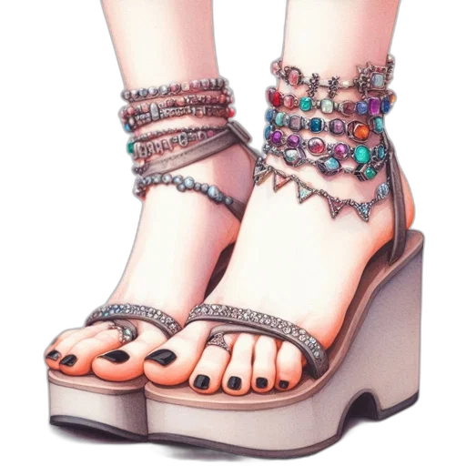 shoes, jewelry, 3d render, photorealistic transparent PNG cut-out