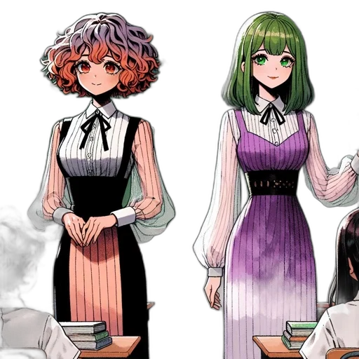 dress, concept art, anime, comic book art transparent PNG cut-out