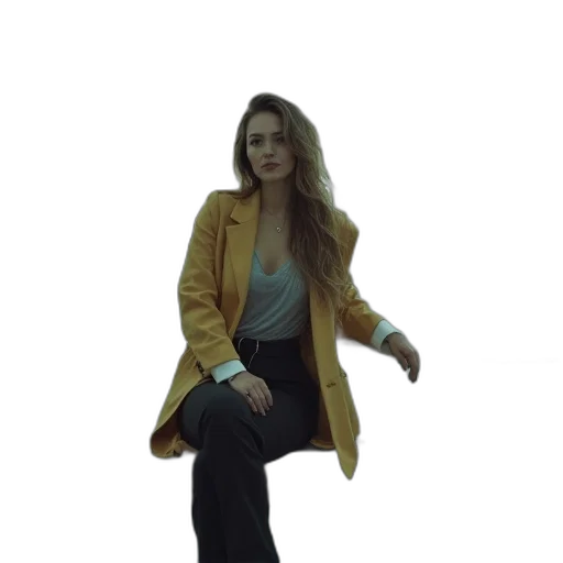 jacket, dress, umbrella, staff transparent PNG cut-out