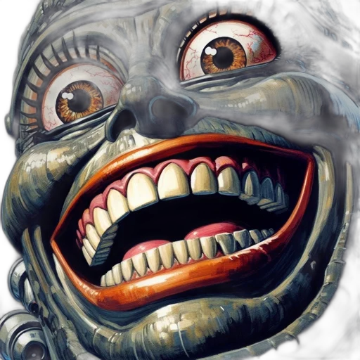 face, creature, mask, robot transparent PNG cut-out