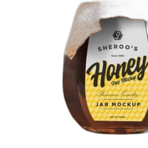 sheroo, honey, jar, mockup transparent PNG cut-out