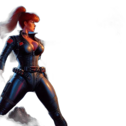 comic book art, concept art, 3d render, cyberpunk transparent PNG cut-out