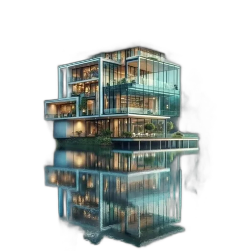 building, furniture, 3d render, concept art transparent PNG cut-out