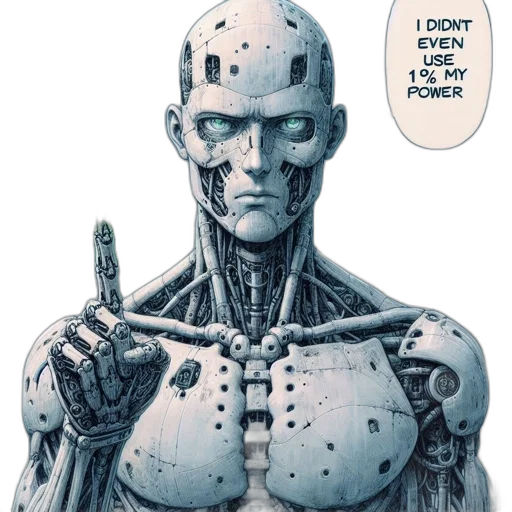 robot, comic book art, concept art, cyberpunk transparent PNG cut-out
