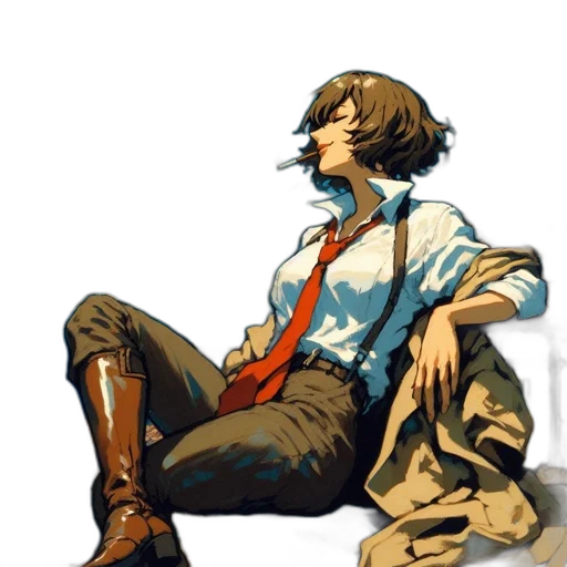 staff, jacket, face, concept art transparent PNG cut-out