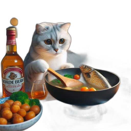 food, bottle, animal, photorealistic transparent PNG cut-out