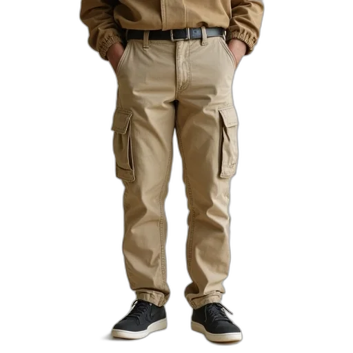 jacket, staff, 3d render, earth tones transparent PNG cut-out
