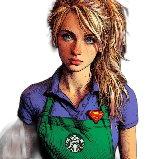 staff, face, photorealistic, comic book art transparent PNG cut-out