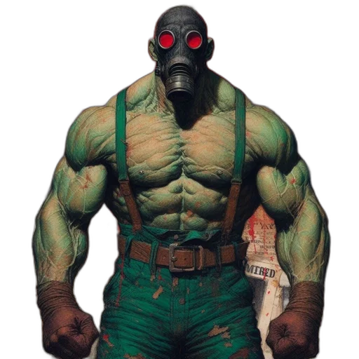 mask, robot, jacket, comic book art transparent PNG cut-out