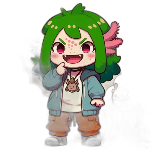 creature, weapon, staff, jacket transparent PNG cut-out