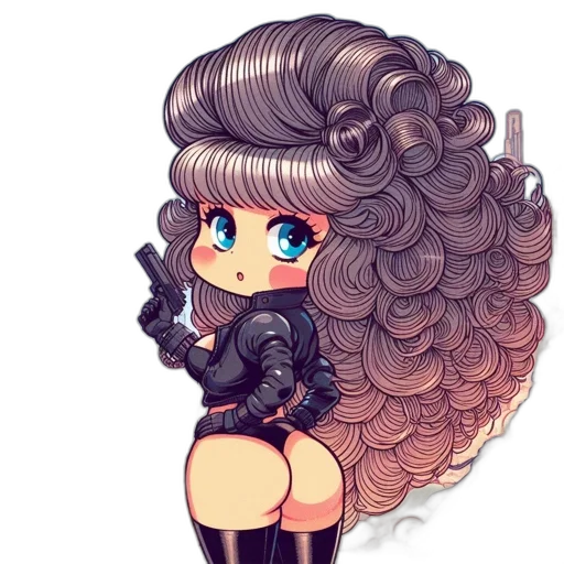 hair, cartoon, anime, pixel art transparent PNG cut-out
