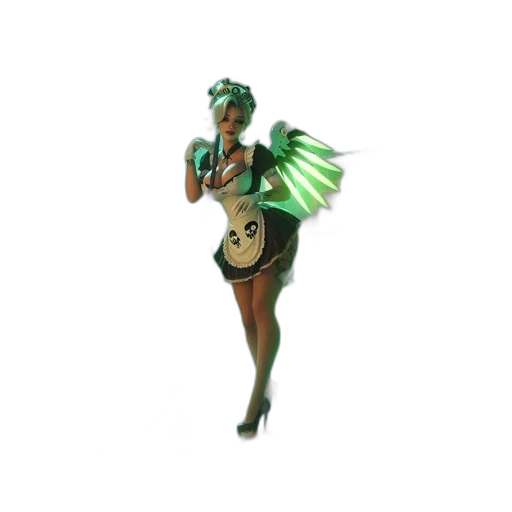 staff, dress, umbrella, creature transparent PNG cut-out