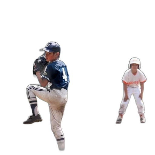 pitcher, blue, uniform, number transparent PNG cut-out