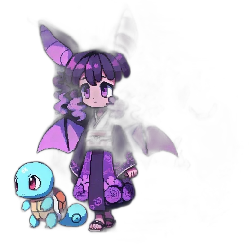 dragon, creature, staff, pixel art transparent PNG cut-out