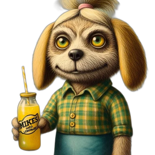 animal, staff, bottle, photorealistic transparent PNG cut-out